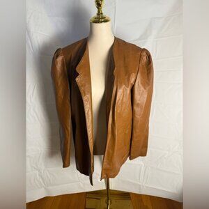 Vintage Assemblage Tan Leather Jacket Casual Style